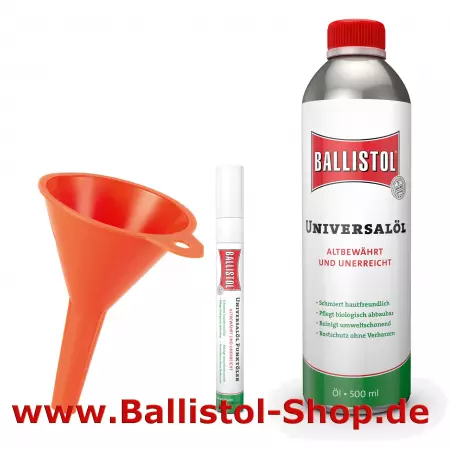 Ballistol fine point oil pen + funnel + 500 ml Ballistol Oil